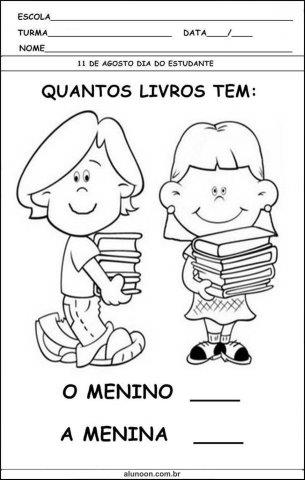 Atividades para Imprimir Dia do Estudante Educação Infantil Aluno On